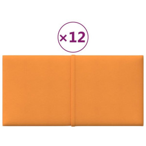 Panele ścienne, 12 szt., żółte, 30x15 cm, tkanina, 0,54 m²