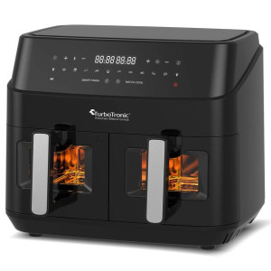 Cyfrowa Frytkownica Beztłuszczowa Turbotronic 9L 2x4,5L Szyba 1600W Czarna