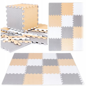 GRUBA MATA EDUKACYJNA puzzle PIANKOWE 32szt XXL