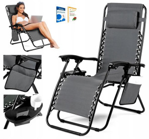 SAPPHIRE ACTIVE leżak ogrodowy, plażowy SKŁADANY