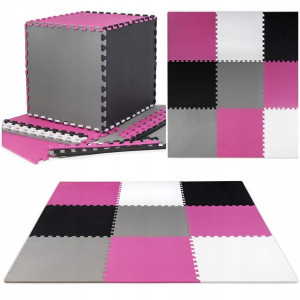 GRUBA MATA EDUKACYJNA puzzle PIANKOWE 21szt XXL
