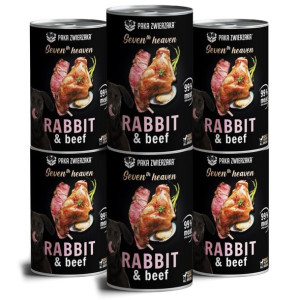 PAKA ZWIERZAKA ZESTAW Seven’th Heaven mokra karma królik z wołowiną 6x400g