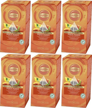Herbata czarna aromatyzowana piramidki Lipton brzoskwinia mango 25szt x6