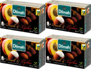 Herbata czarna w torebkach Dilmah Peach & Lychee brzoskwinia liczi 20szt x4