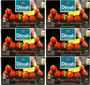 Herbata czarna aromatyzowana Dilmah truskawki mango 20szt x6