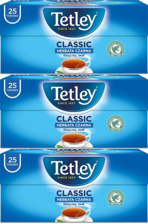 Herbata czarna w torebkach Tetley Classic 25szt x3