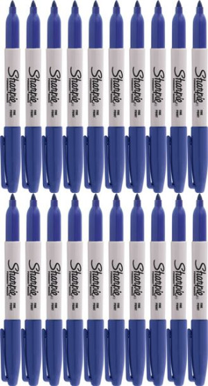 20x Marker permanentny Sharpie Fine okrągła 1mm niebieski