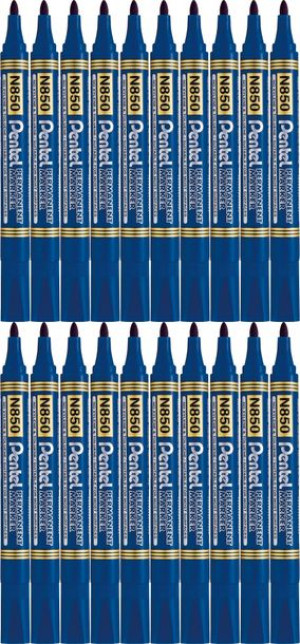 20x Marker permanentny Pentel N850 okrągła 4.5mm niebieski