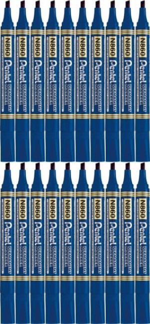 20x Marker permanentny Pentel N860 ścięta 4.5mm niebieski