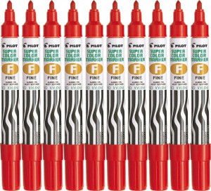 10x Marker permanentny Pilot SCA-F okrągła 1mm czerwony