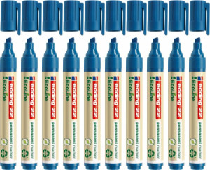 10x Marker permanentny Edding 22 EcoLine ścięta 1-5mm niebieski