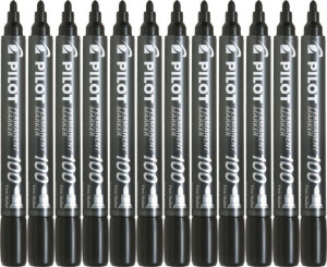 12x  Marker permanentny Pilot SCA 100 okrągła 4.5mm czarny