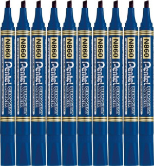 10x Marker permanentny Pentel N860 ścięta 4.5mm niebieski