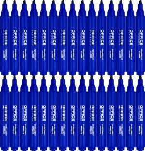 30x Marker permanentny Office Products ścięta 5mm niebieski