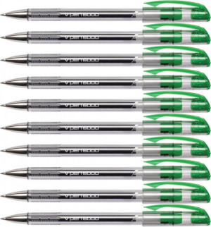 10x Długopis Rystor V-Pen 6000 0.7mm zielony