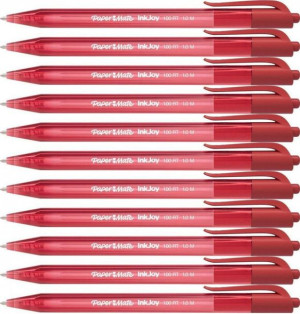 10x Długopis automatyczny Paper Mate InkJoy 100RT M (1mm) czerwony