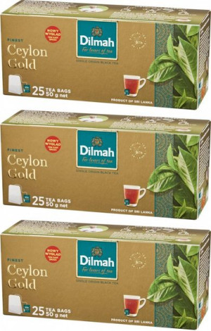 Herbata czarna w torebkach Dilmah Ceylon Gold 25szt x3