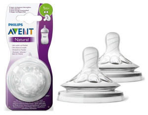 AVENT NATURAL Smoczek na butelkę nr 2 1m+ 2 szt