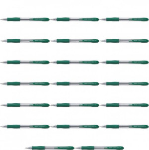 20x Długopis automatyczny Pilot Super Grip 0.7mm zielony
