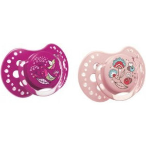 Lovi Folky Girl, smoczek uspokajający, dynamiczny, 3-6 m, 2 szt.
