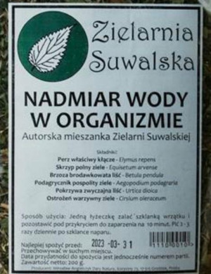 Zioła Nadmiar wody w organizmie Z.Suwalska 200g