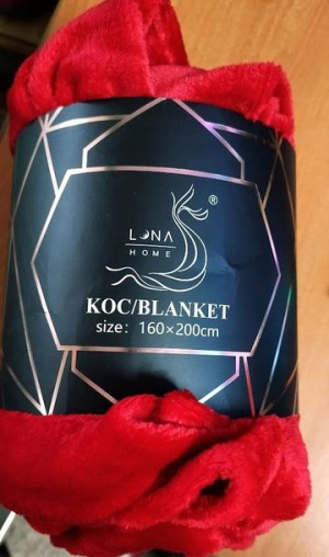 Koc LUNA HOME 200 x 160 cm soczysta czerwień
