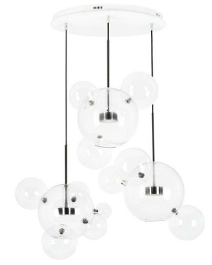 Lampa wisząca CAPRI DISC 3 czarna - 180 LED, aluminium, szkło