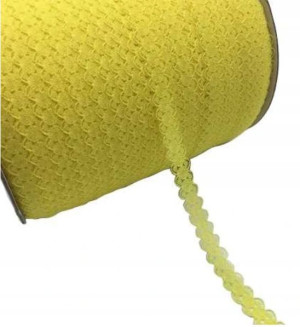 Wstążka koronka tasiemka 10 mb, 15 mm żółta
