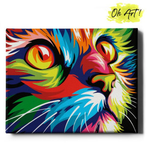 Obraz Malowanie po numerach 40x50 Cm / Kolorowy kot / Oh Art