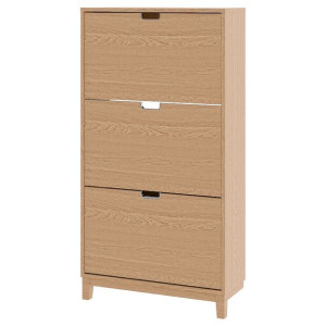 IKEA STALL Szafka na buty 3 przegrody okleina dębowa 79x29x148 cm