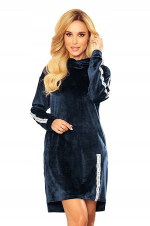 Bluza z kapturem GRANATOWY WELUR r. M