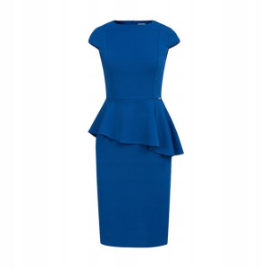 Elegancka sukienka midi z baskinką CHABROWA r. L