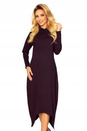 HARPER Sukienka midi z kapturem - CZARNA r. XL