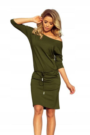 Sukienka sportowa z kieszonkami wiskoza KHAKI r.XL