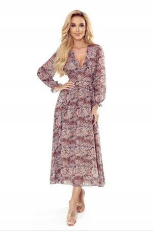 Szyfonowa sukienka MIDI BOHO r. XL