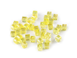Kostki Plastik Efekt Ab Jasny Żółty 6x6mm 10szt