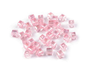 Kostki Plastik Efekt Ab Jasny Róż 6x6mm 10szt