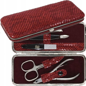 SOLINGEN MILLER ZESTAW DO MANICURE 5 czerwony sreb