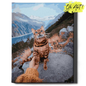 Obraz Malowanie po numerach 40x50 Cm / Podróżujący kot / Oh Art