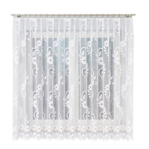 Firanka żakardowa w kwiaty , wysokość do 180cm szyta na wymiar