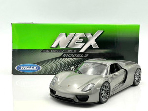 Porsche 918 Spyder Hard-top, grey Welly 1:18