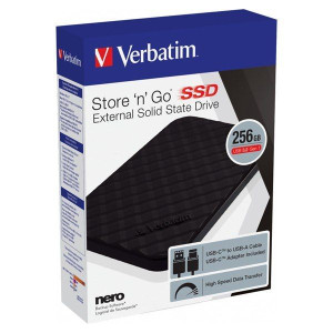 SSD Verbatim 2.5", USB 3.2 Gen 1, 256GB, GB, Store N Go, 53249, USB-A/Micro