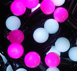 Lampki Choinkowe Kulki 200 Led-16M Biało-Różowe+Czapka