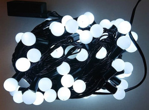 Lampki Choinkowe Kulki 300 Led-20M Białe Zimne Małe Kulki Led