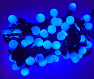 Lampki Choinkowe Kulki 100 Led-10M Niebieskie Małe Perełki Led