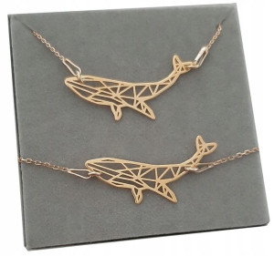 Komplet wieloryb ORIGAMI CELEBRYTKA srebro 925