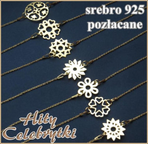 Bransoletka ażurowa CELEBRYTKA srebro 925 złocone