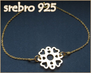 Bransoletka ażurowa CELEBRYTKA srebro 925 złocone