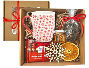 Zestaw prezent święta mikołajki zimowy kubek BOX