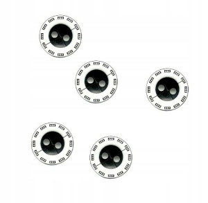 Guziki biało-czarne wzorek 12,5 mm 2 otw. 10 szt